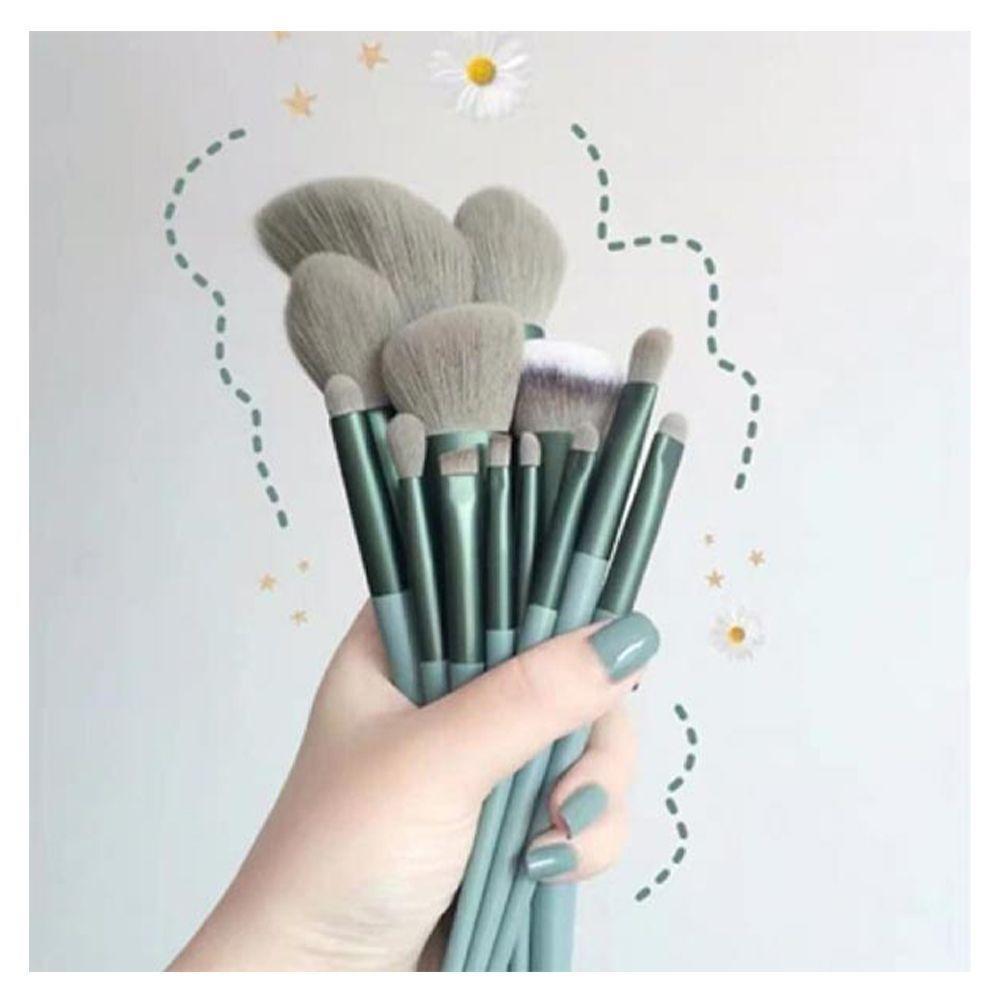 Pincel Kit 13 Peças Maquiagem Make Up Bolsa Sombra Base Po - 5