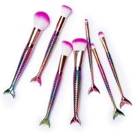 Pincel Pinceis De Maquiagem Kit Com 7 Pinceis Sereia Calda De Peixe Rosa - 5