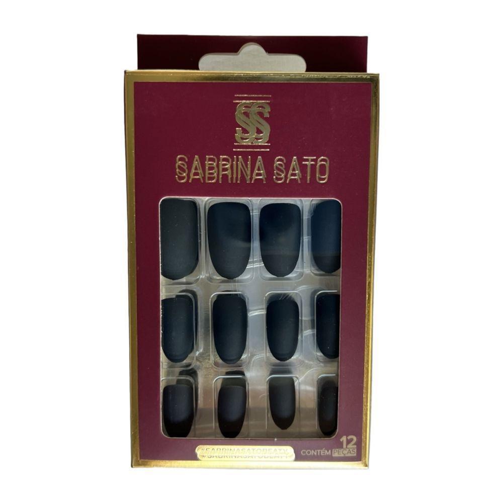 Sabrina Sato Unhas Postiças Autocolantes Preto Ss2192 Com 12 - 1