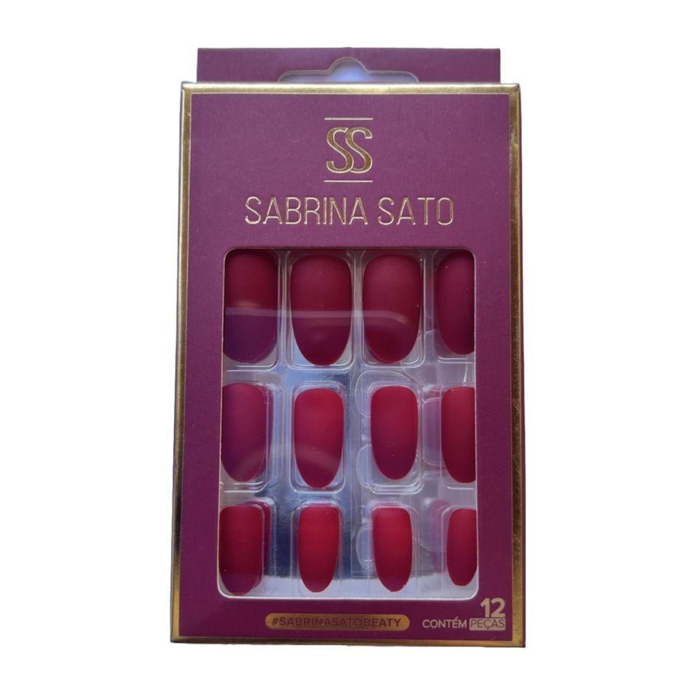 Sabrina Sato Unhas Postiças Autocolantes Vermelho Ss2192-5 Com 12 - 1