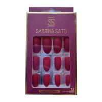 Sabrina Sato Unhas Postiças Autocolantes Vermelho Ss2192-5 Com 12 - 1