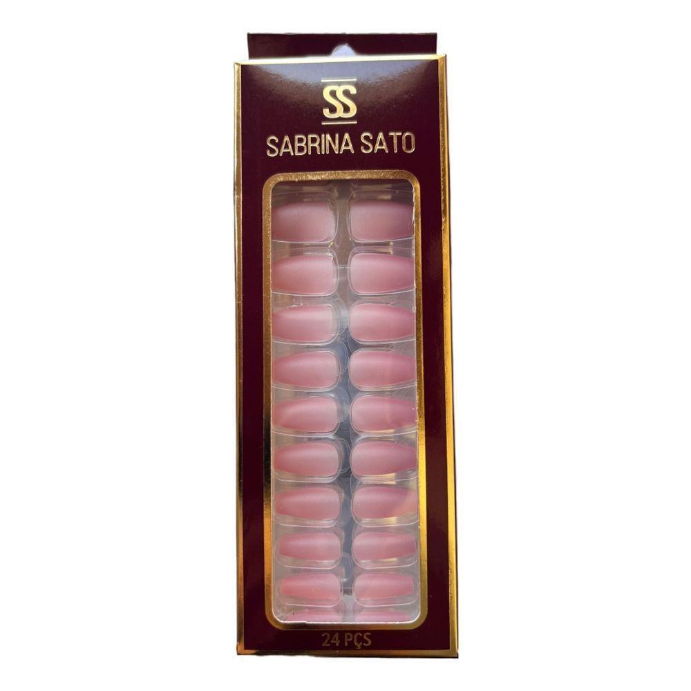 Sabrina Sato Unhas Postiças Autocolantes Rosa Ss2376-3 Com 24 - 1
