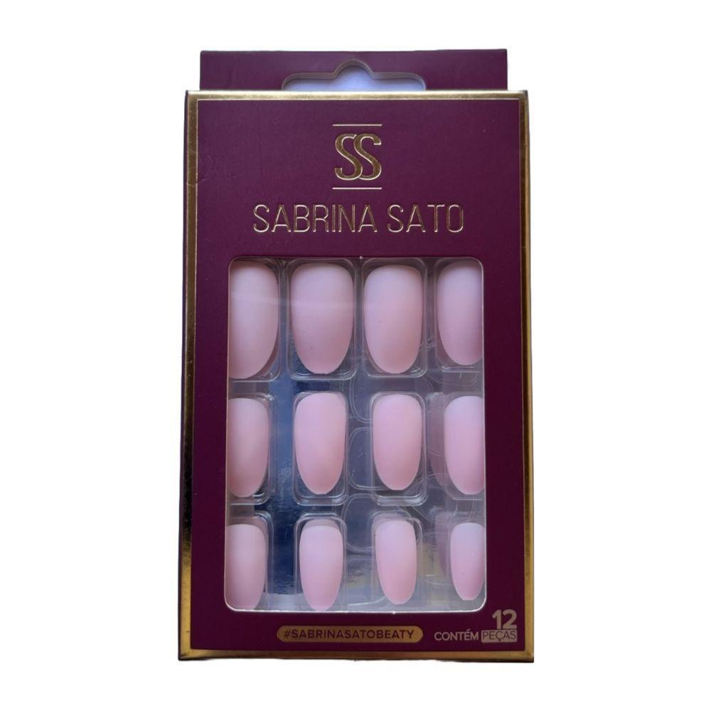 Sabrina Sato Unhas Postiças Autocolantes Rosa Claro Ss2192-1 Com 12 - 1