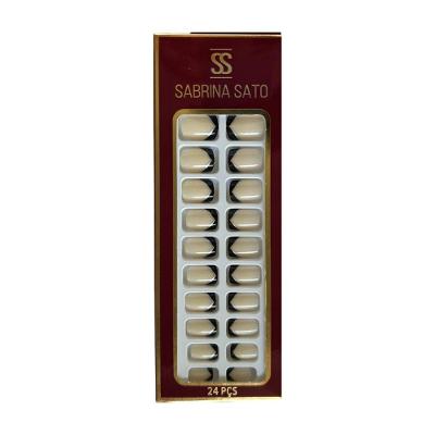 Sabrina Sato Unhas Postiças Autocolantes - Com Decoração Preta Ss2370-7 Com 24 Peças