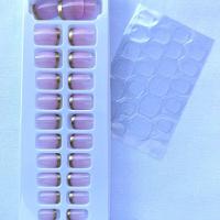 Sabrina Sato Unhas Postiças Autocolantes - Francesinha Dourada Ss2370-5 Com 24 Peças - 2