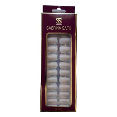 Sabrina Sato Unhas Postiças Autocolantes Nude Bege Claro Ss2376-1 Com 24