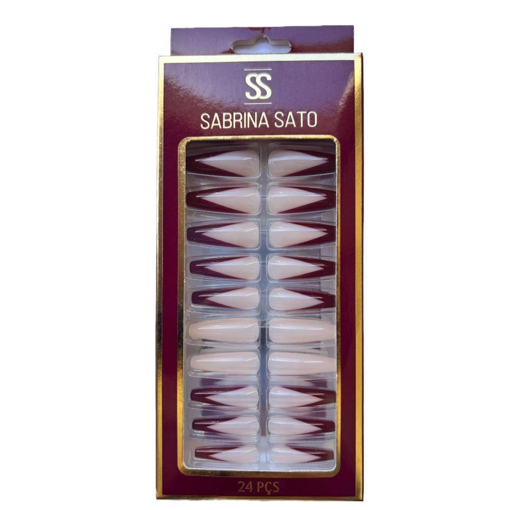 Sabrina Sato Unhas Postiças Autocolantes Decoradas Formato Bailarina Ss2372-5 Com 24 - 1
