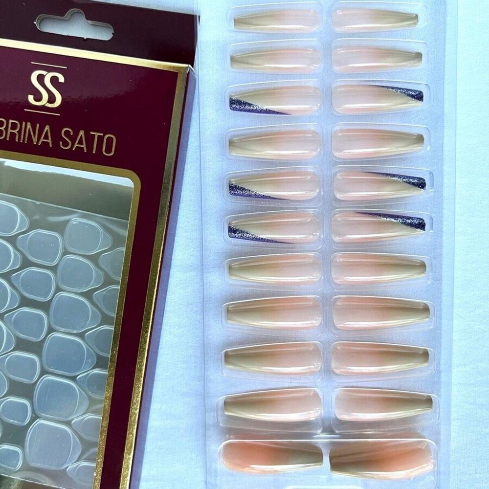 Sabrina Sato Unhas Postiças Autocolantes Decoradas Formato Bailarina Ss2372-3 Com 24 - 2