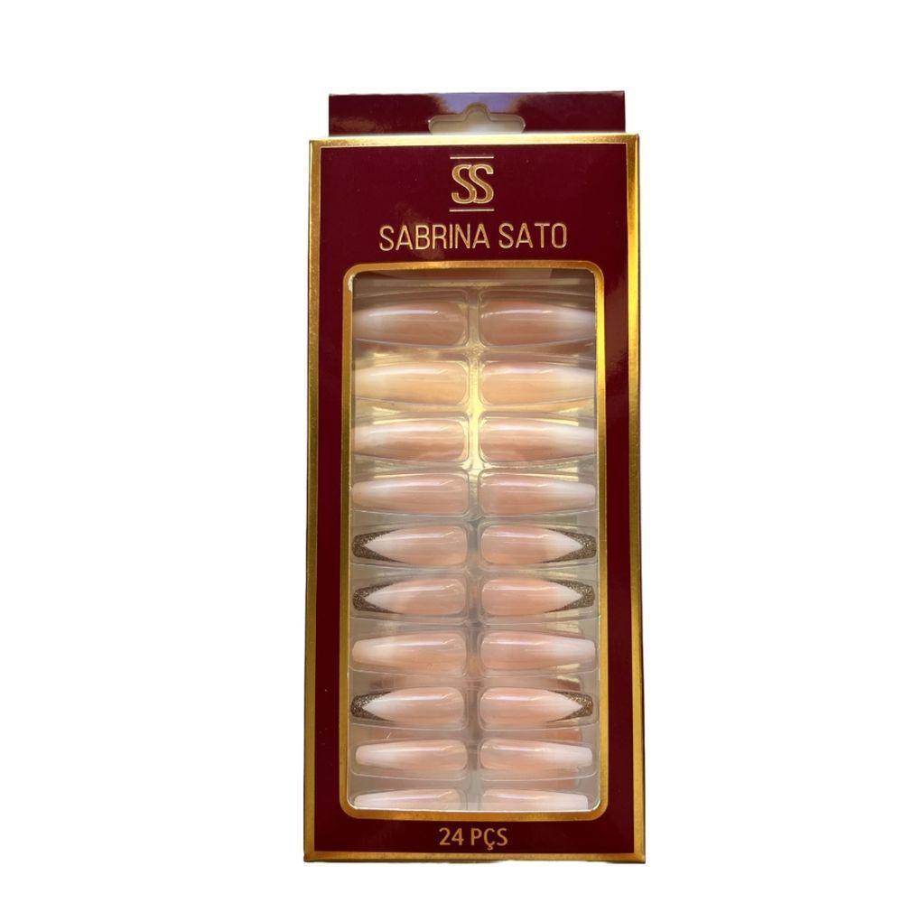 Sabrina Sato Unhas Postiças Autocolantes Decoradas Formato Bailarina Ss2372-2 Com 24 - 1
