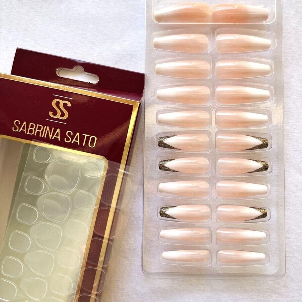 Sabrina Sato Unhas Postiças Autocolantes Decoradas Formato Bailarina Ss2372-2 Com 24 - 2