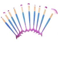 Pincel Kit 10 Peças Sereia Maquiagem Sombra Mermaid Make Up - 1
