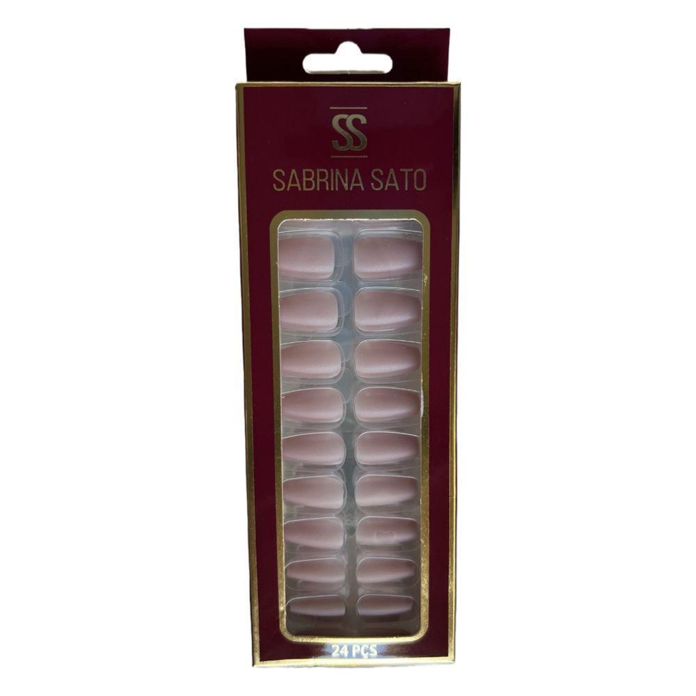 Sabrina Sato Unhas Postiças Autocolantes Nude Rosado Claro Ss2376-2 Com 24 - 1