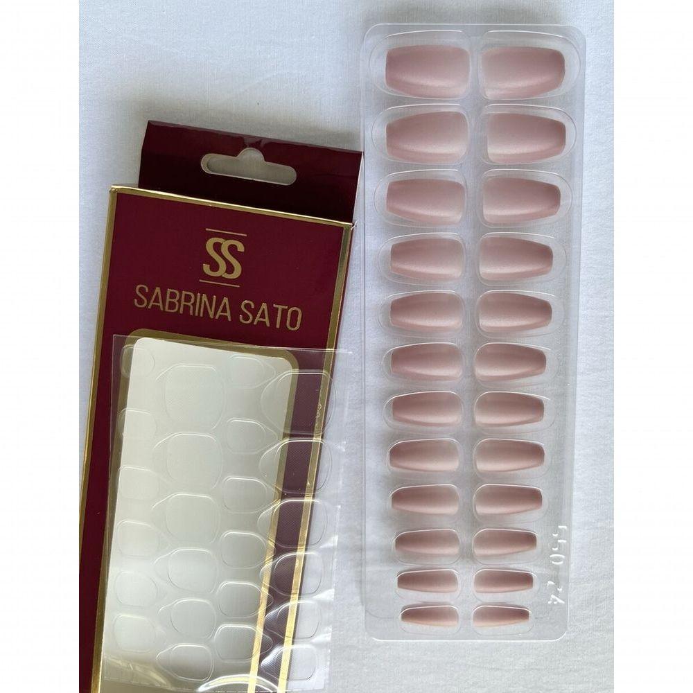 Sabrina Sato Unhas Postiças Autocolantes Nude Rosado Claro Ss2376-2 Com 24 - 2