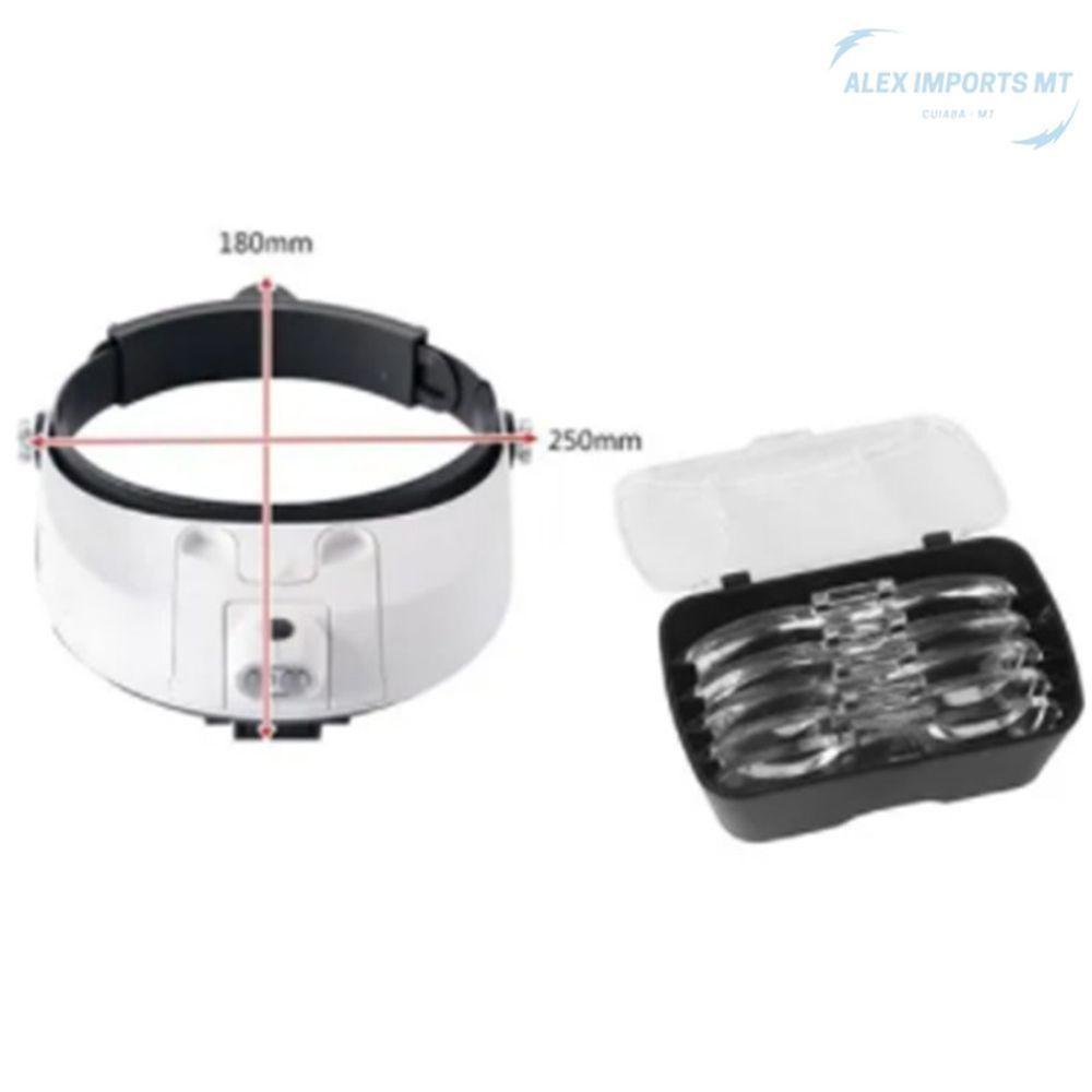 Lupa Cabeça Luz Led Estética Iluminação Acompanha 5 Lentes - 2