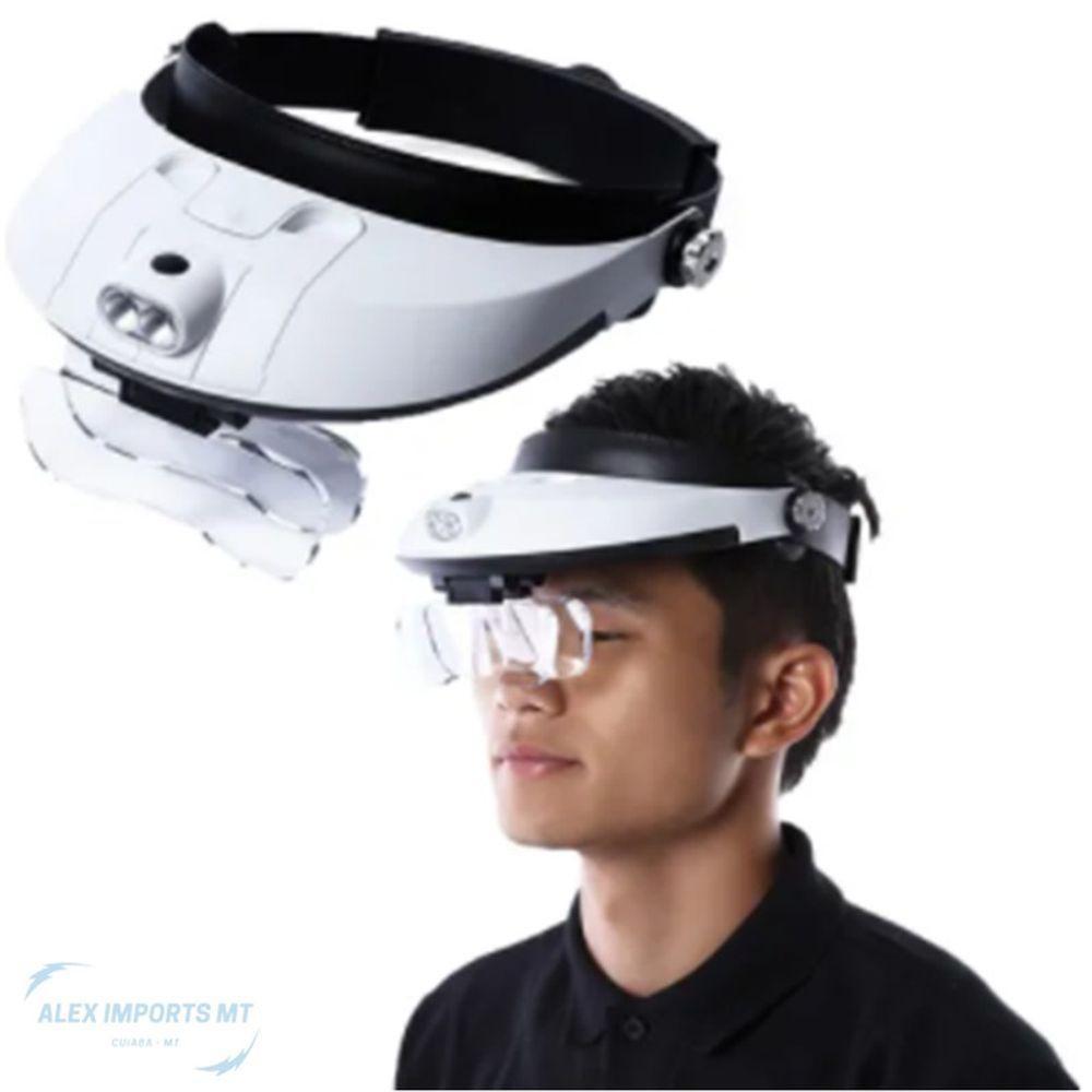 Lupa Cabeça Luz Led Estética Iluminação Acompanha 5 Lentes - 4