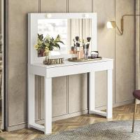 Penteadeira Camarim Gala 1 Gaveta E Soquetes Para Lâmpadas Branco Fosco Branco Fosco