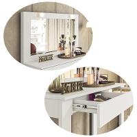 Penteadeira Camarim Gala 1 Gaveta E Soquetes Para Lâmpadas Branco Fosco Branco Fosco - 5