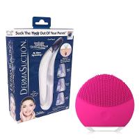 Kit 1 Aparelho Removedor De Cravos E Espinhas + 1 Esponja Elétrica Limpeza Facial Rosa Shock - 1