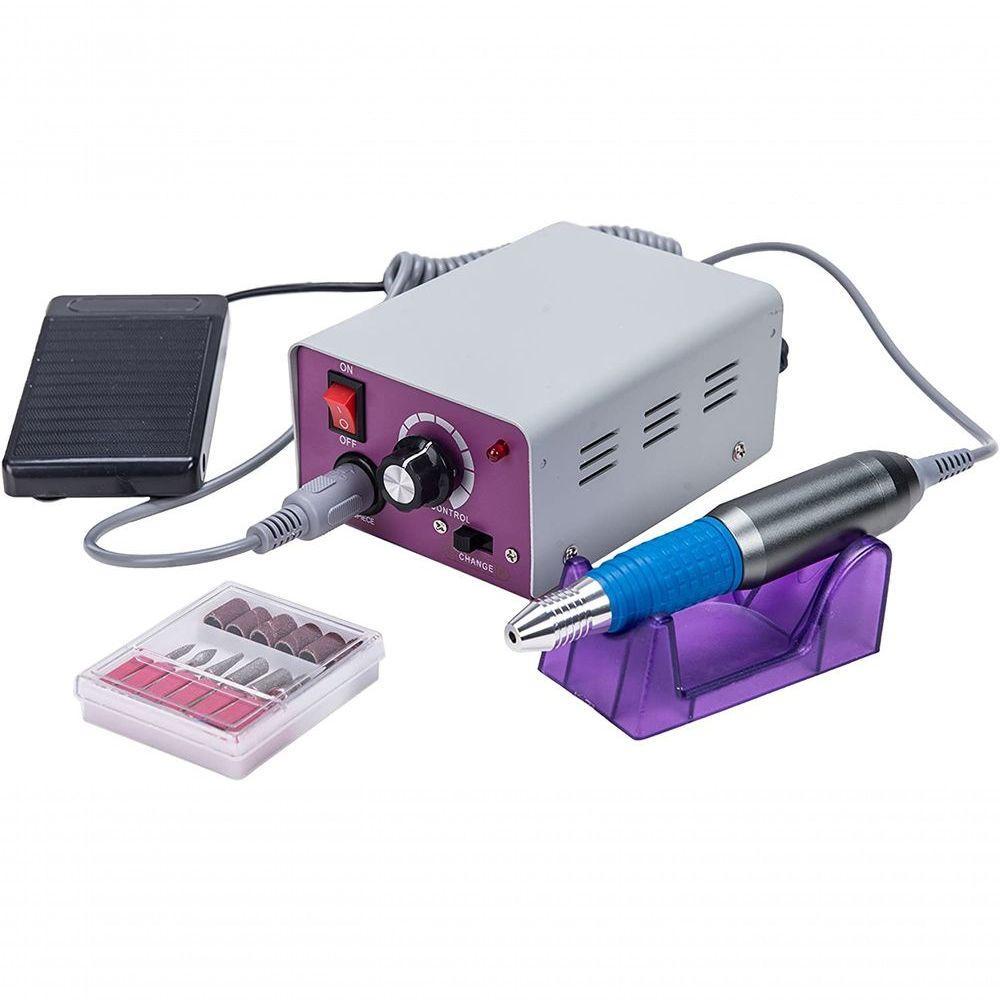 Lixadeira De Unha Com Motor Elétrico Profissional Biv Modelo 2500 Rpm Prego Acrílico Brocas - Pedal - 1