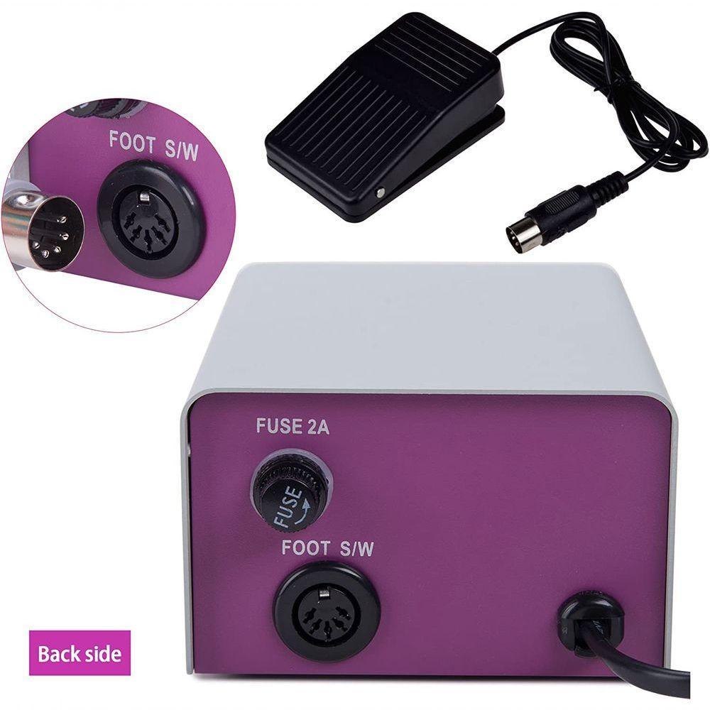 Lixadeira De Unha Com Motor Elétrico Profissional Biv Modelo 2500 Rpm Prego Acrílico Brocas - Pedal - 3