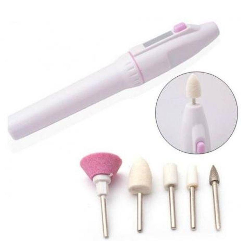 Lixa Unha Elétrica Multiuso Profissional Mão Pé Tip Acrilico Pilhas - 4
