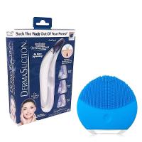 Kit 1 Aparelho Removedor De Cravos E Espinhas + 1 Esponja Elétrica Para Limpeza Facial Azul - 1