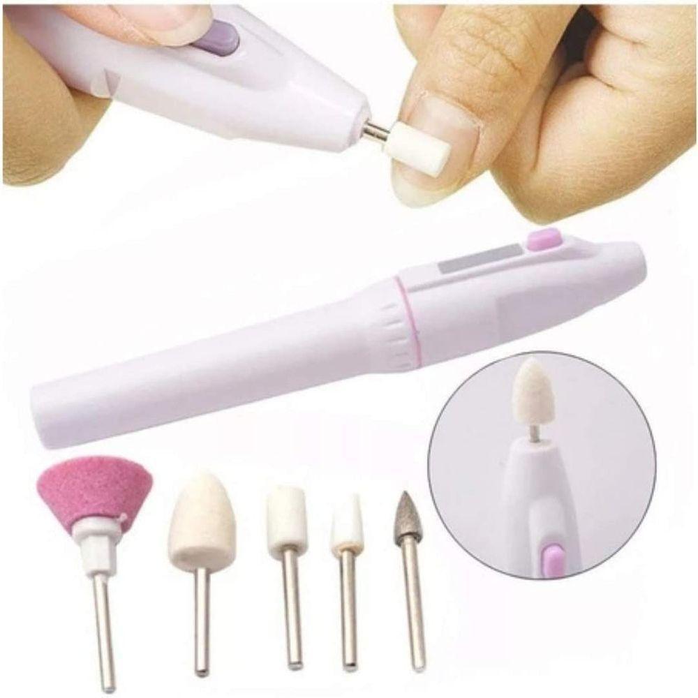 Lixa Elétrica Para Unhas - Multiuso Com 5 Acessórios Pilhas - 2