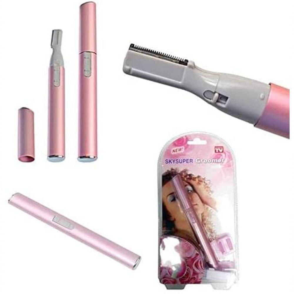 Mini Depilador Elétrico Aparador De Buço Sobrancelha Barba Caneta Rosa - 2