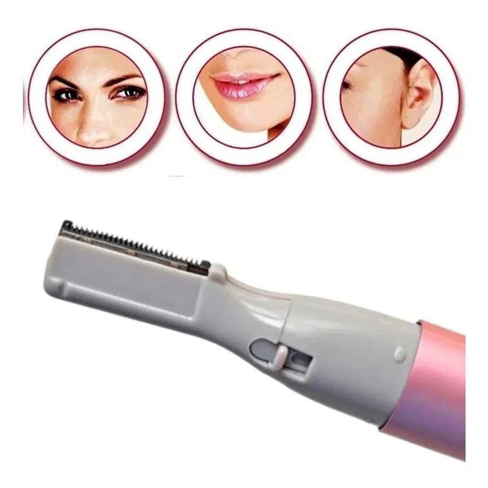 Mini Depilador Caneta Aparador Sobrancelha Buço Barba Bigode Caneta Rosa - 1
