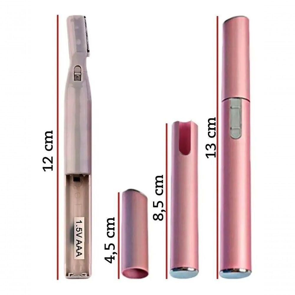 Mini Depilador Caneta Aparador Sobrancelha Buço Barba Bigode Caneta Rosa - 4