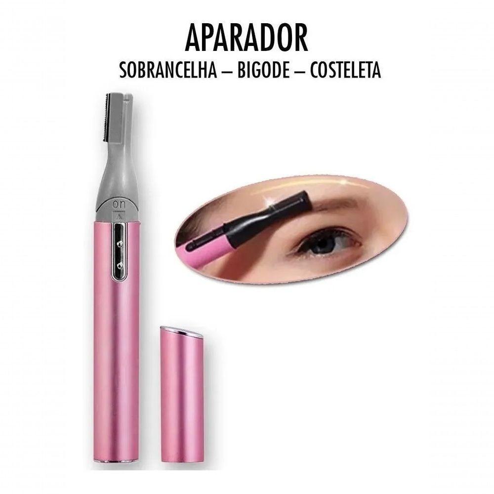 Mini Depilador Caneta Aparador Sobrancelha Buço Barba Bigode Caneta Rosa - 5