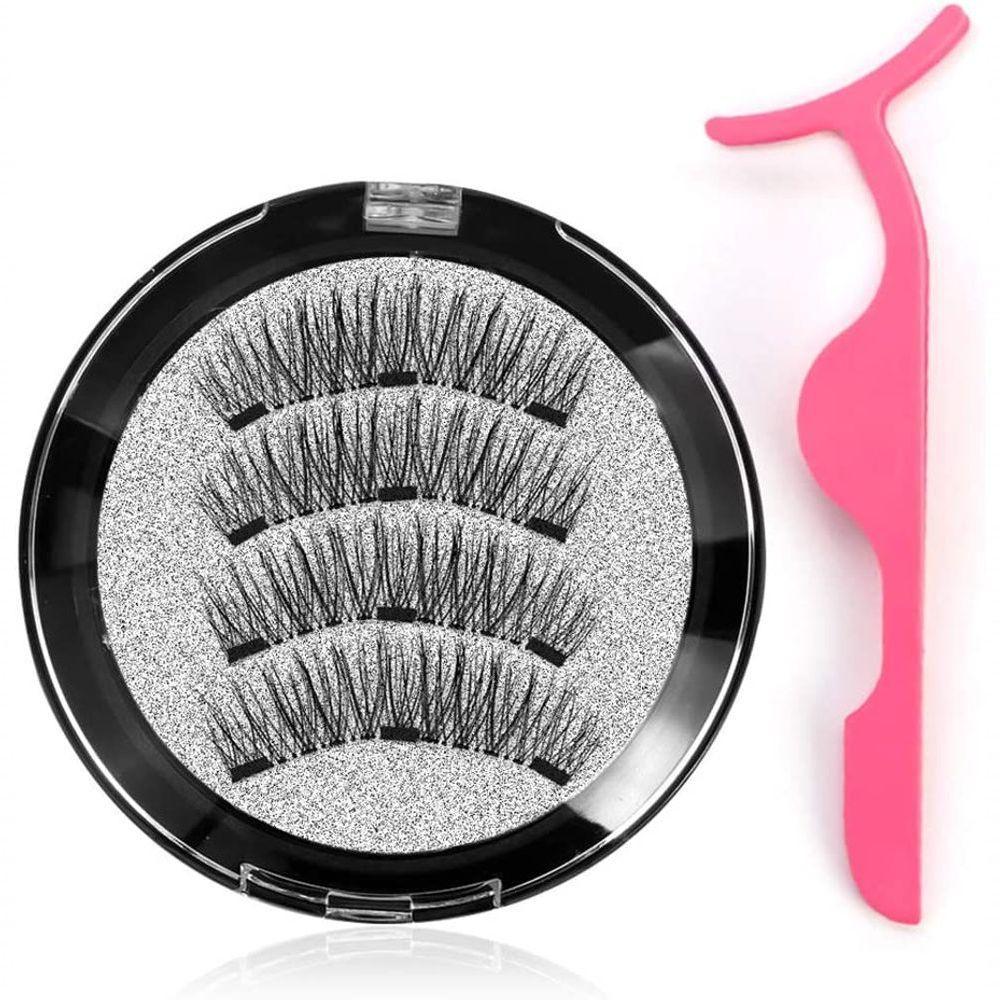 Cílios Postiços, 3D Magnético Natural Grosso Enxertia Cílios Dramático Grosso Longo Macio Com Pinça - 7