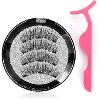 Cílios Postiços, 3D Magnético Natural Grosso Enxertia Cílios Dramático Grosso Longo Macio Com Pinça - 7