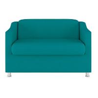 Kit 02 Poltrona Tilla Recepção + Namoradeira Sala Quarto azul Turquesa