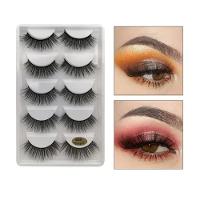 5 Pares 3D Cílios Postiços Invisível Banda Natural Long Black Cílios - Kit 5 Pares - 2