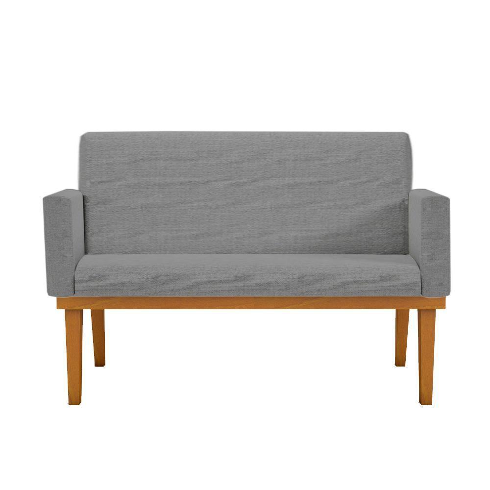 Namoradeira Com Base Poltrona Luxo Tecido Linho Grafite - 4