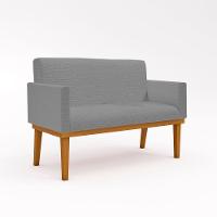 Namoradeira Com Base Poltrona Luxo Tecido Linho Grafite - 1