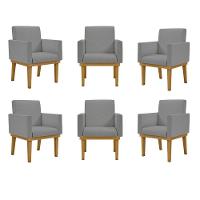 Kit 06 Poltronas Reforçadas Escritório Grafite - 1