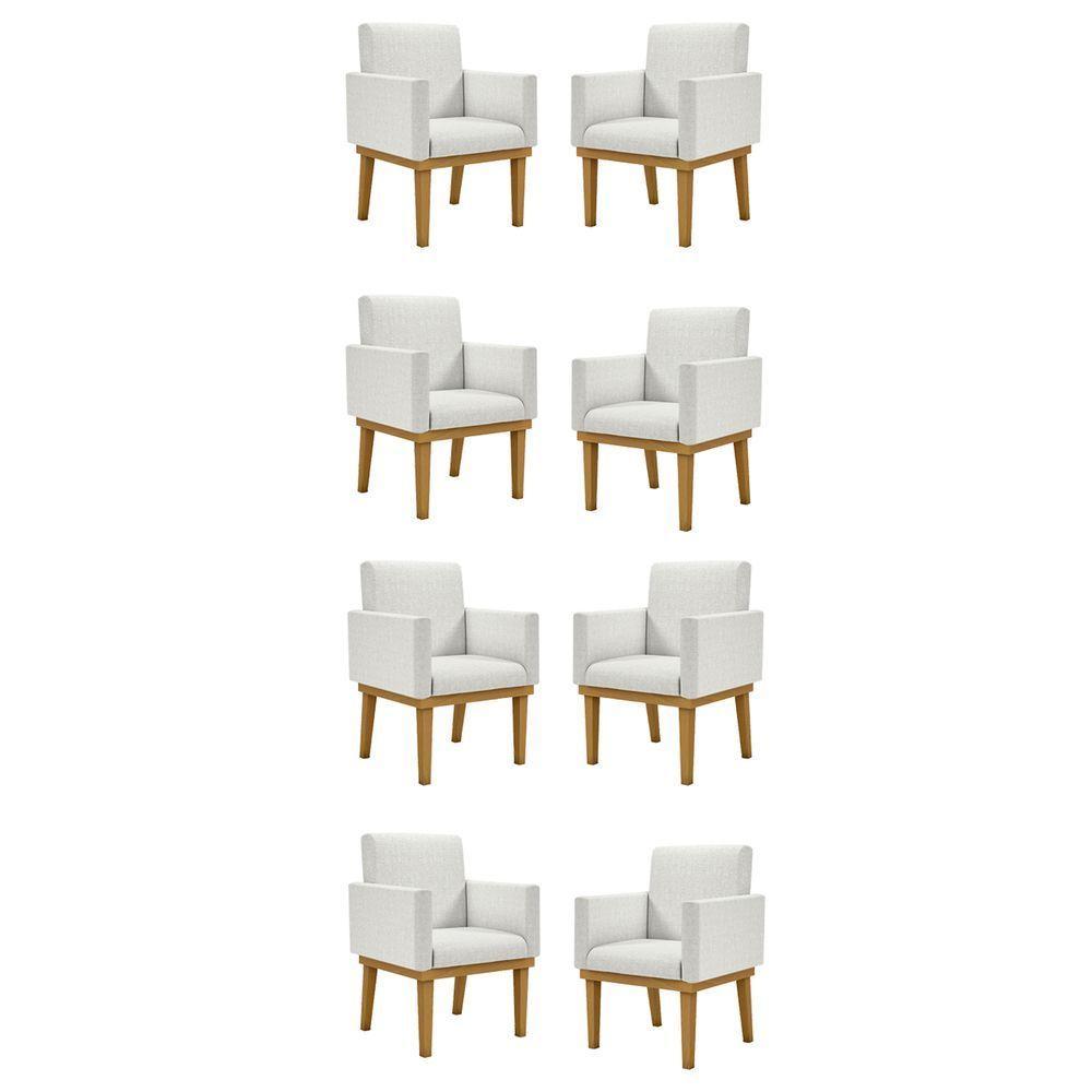 Kit 08 Poltronas Reforçadas Escritório Bege - 1