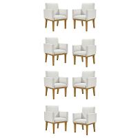 Kit 08 Poltronas Reforçadas Escritório Bege - 1