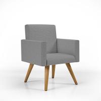 Kit 8 Poltronas Cadeira Escritório Recepção Linho Grafite - 5