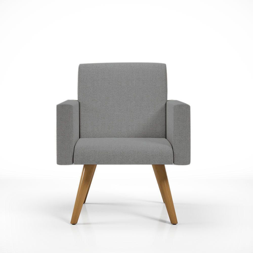 Poltrona Decorativa Escritório Linho Grafite - 1