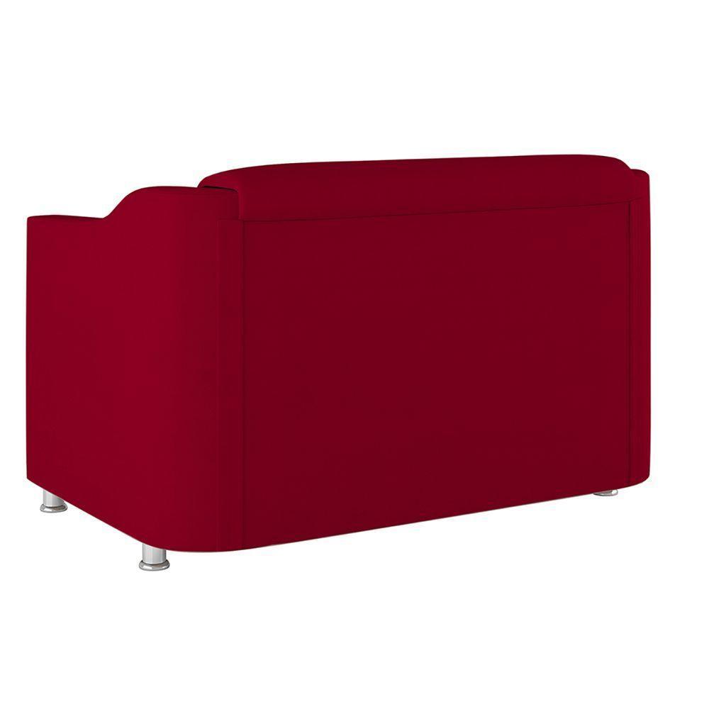 Kit Poltrona Tilla Recepção + Namoradeira Sala, Quarto Suede vermelho - 7