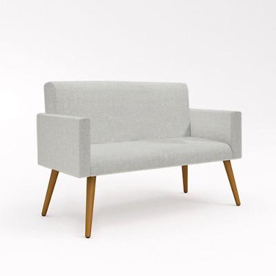 Namoradeira Poltrona Luxo Tecido Linho cinza Claro