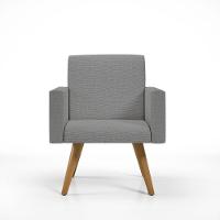 Kit 4 Poltronas Cadeira Escritório Recepção Linho Grafite - 3