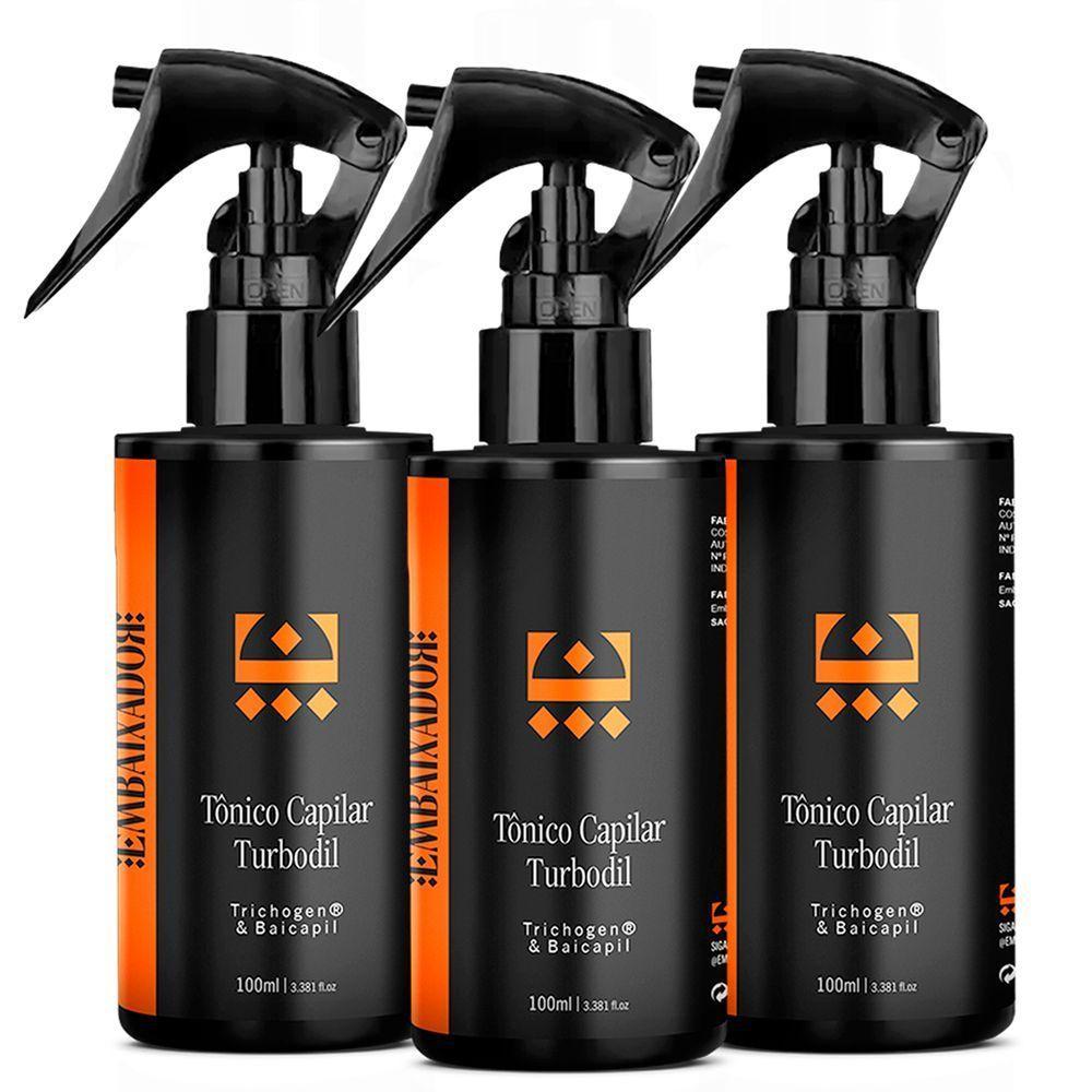 Kit 03 Tônico Crescimento Capilar E Antiqueda Turbodil 100Ml - 1