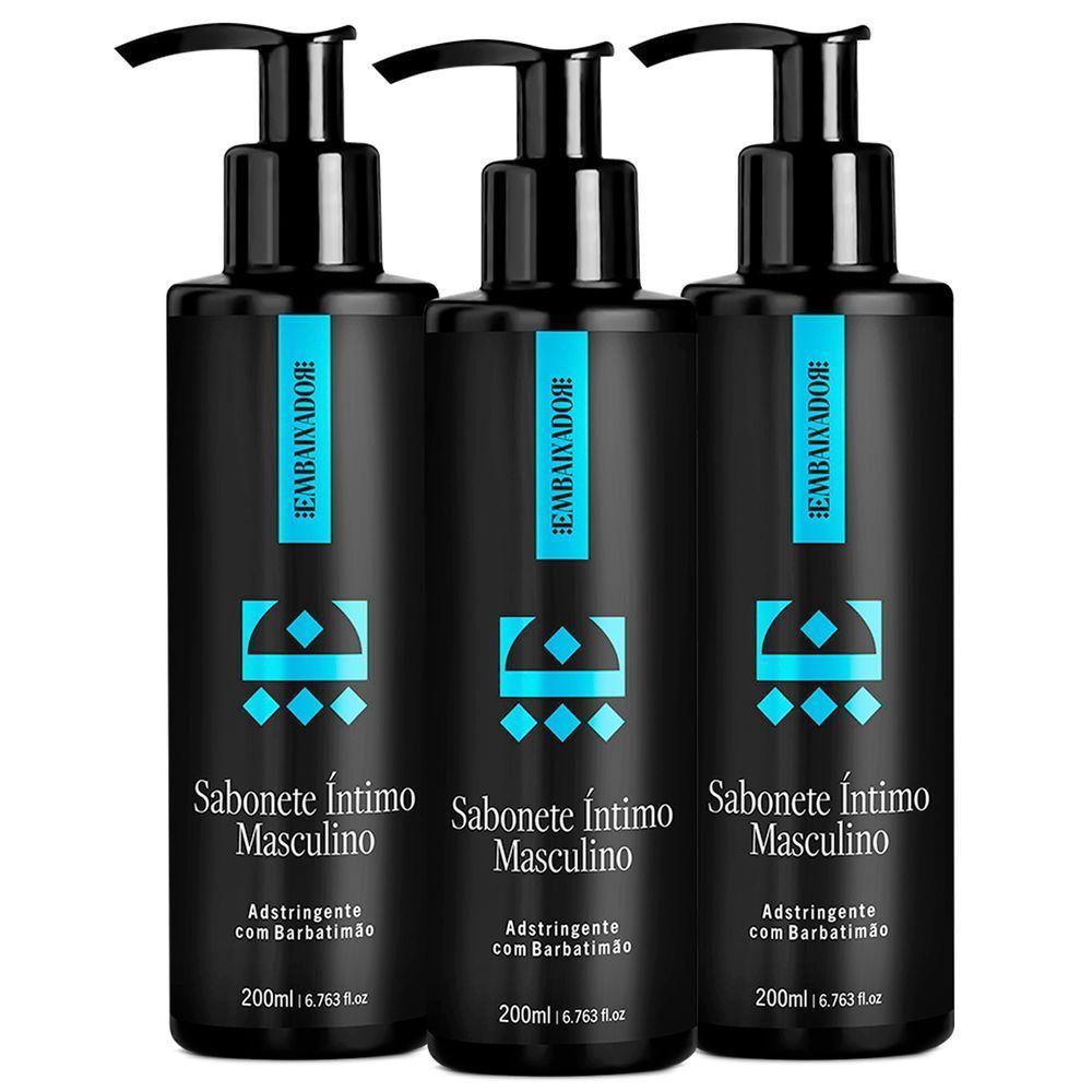 Kit 03 Sabonete Íntimo Masculino Embaixador 200Ml - 1