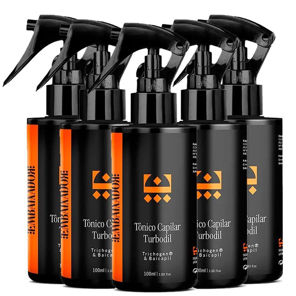 Kit 05 Tônico Crescimento Capilar E Antiqueda Turbodil 100Ml - 1