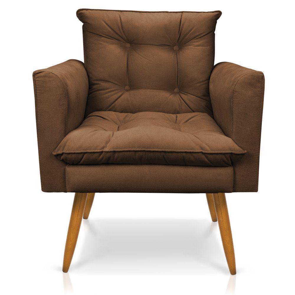 Kit Poltrona E Namoradeira 2 Lugares Olivia Suede Marrom - 8
