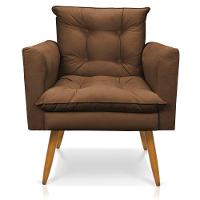 Kit Poltrona E Namoradeira 2 Lugares Olivia Suede Marrom - 8